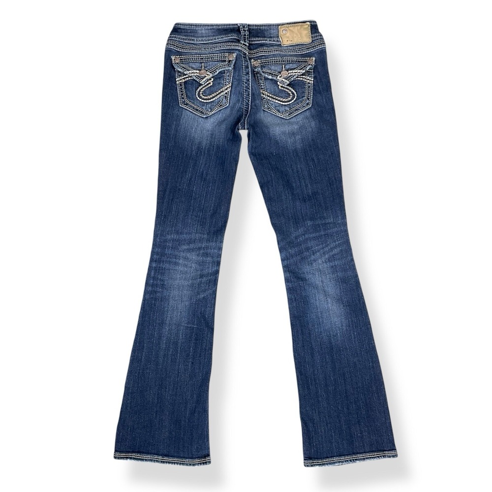 Silver Jeans Women 25 (28x29) Blue Bootcut Suki Surplus Low Rise Flap EUC